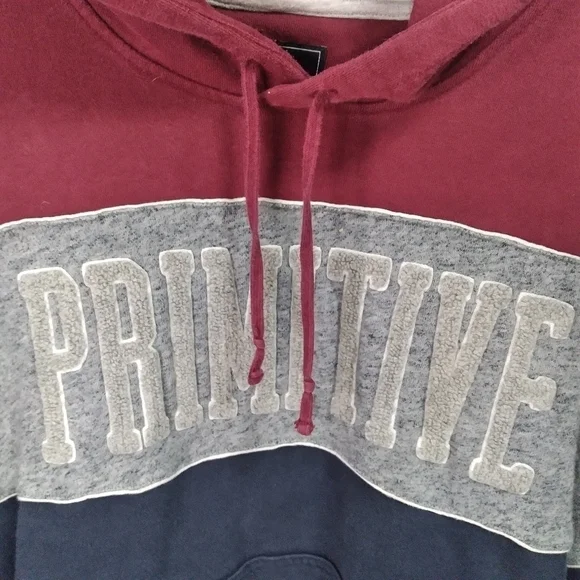 Primitive patch spellout graphic colourblock men's sweatshirt hoodie size M - Picture 2 of 9